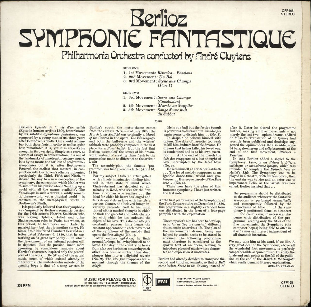 Hector Berlioz Symphonie Fantastique UK vinyl LP album (LP record)