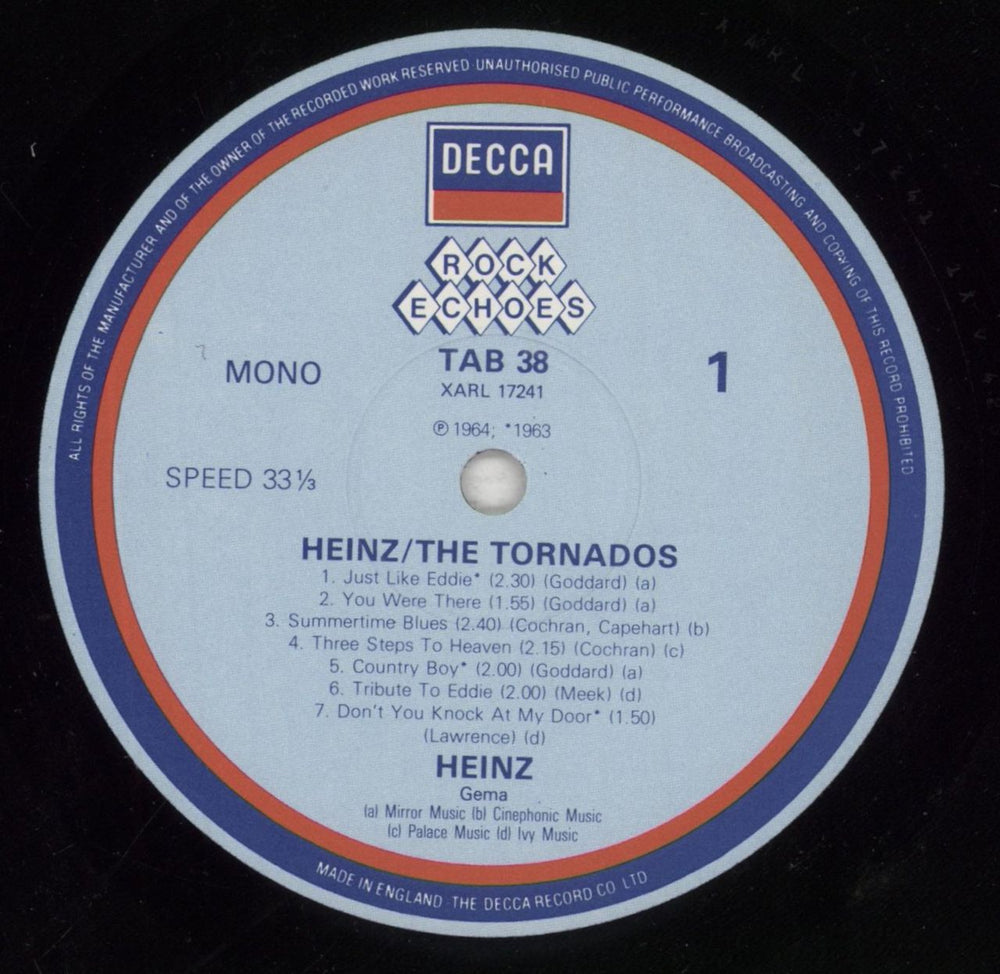 Heinz Heinz / The Tornados UK vinyl LP album (LP record) ZNILPHE562042