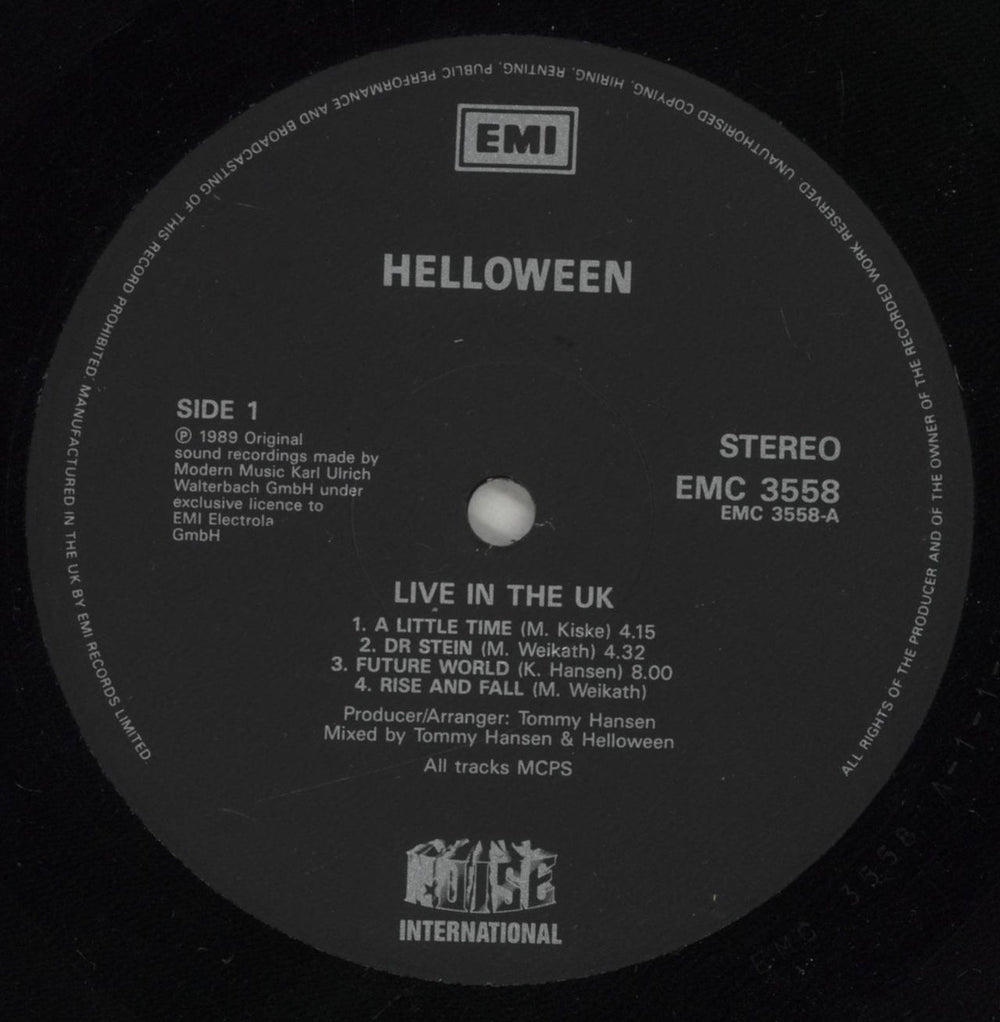 Helloween Live In The UK - Two Promo Stickers UK vinyl LP album (LP record) HLOLPLI571186