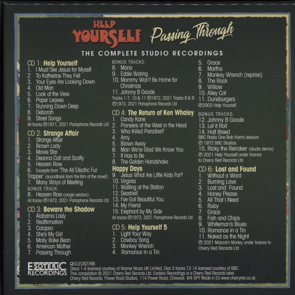 Help Yourself Passing Through: The Complete Studio Recordings - Sealed UK CD Album Box Set 5013929476684