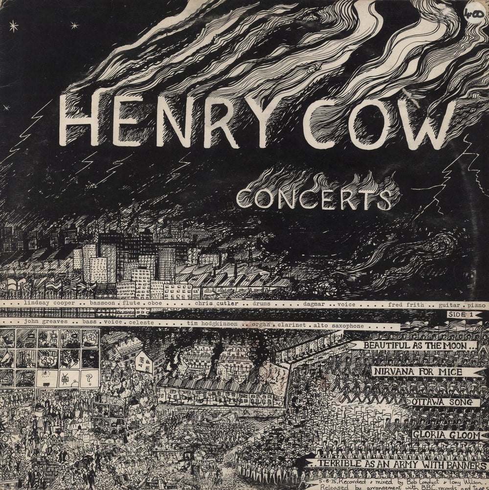 Henry Cow Concerts - VG UK 2-LP vinyl record set (Double LP Album) CAD3002