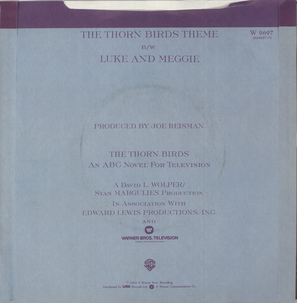 Henry Mancini The Thorn Birds Theme UK 7" vinyl single (7 inch record / 45)