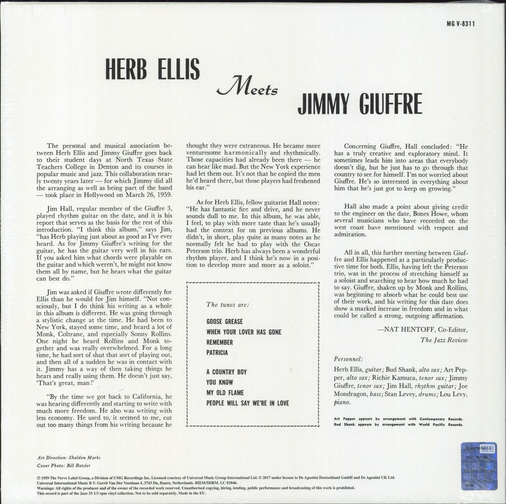 Herb Ellis Herb Ellis Meets Jimmy Giuffre - 180gm Vinyl - Sealed + Booklet UK vinyl LP album (LP record)