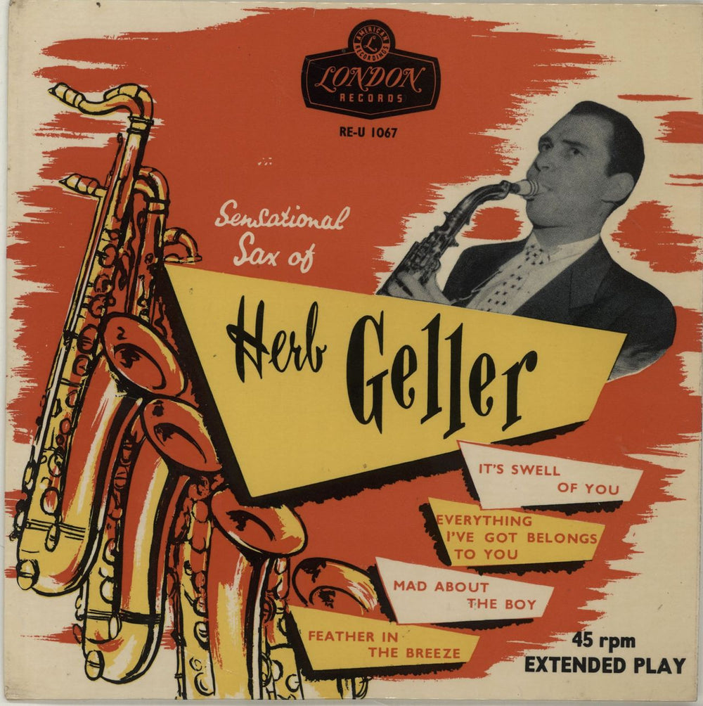 Herb Geller Sensational Sax Of Herb Geller EP UK 7" vinyl single (7 inch record / 45) RE-U1067