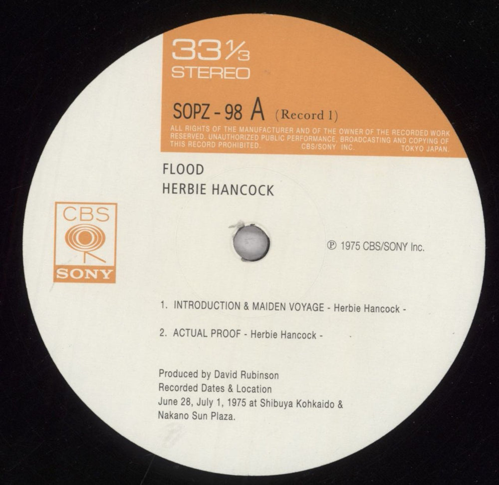 Herbie Hancock Flood - All Analogue 180 Gram German 2-LP vinyl record set (Double LP Album) HHA2LFL843096