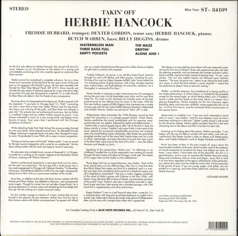 Herbie Hancock Takin' Off UK vinyl LP album (LP record) 8435395500095