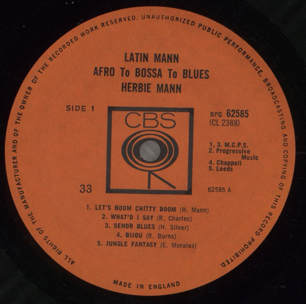 Herbie Mann Latin Mann: Afro To Bossa To Blues UK vinyl LP album (LP record) HM1LPLA617490