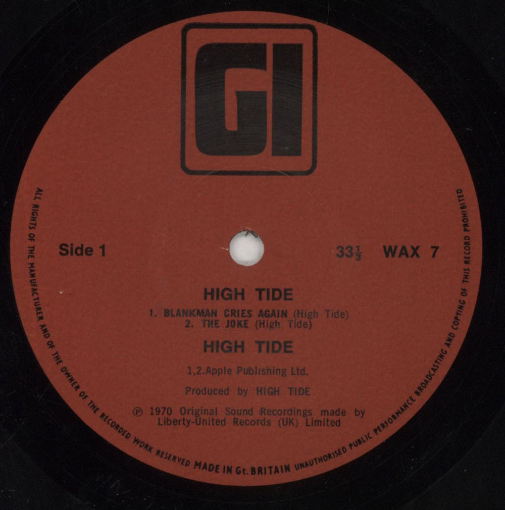 High Tide High Tide Swedish vinyl LP album (LP record) HKGLPHI639743