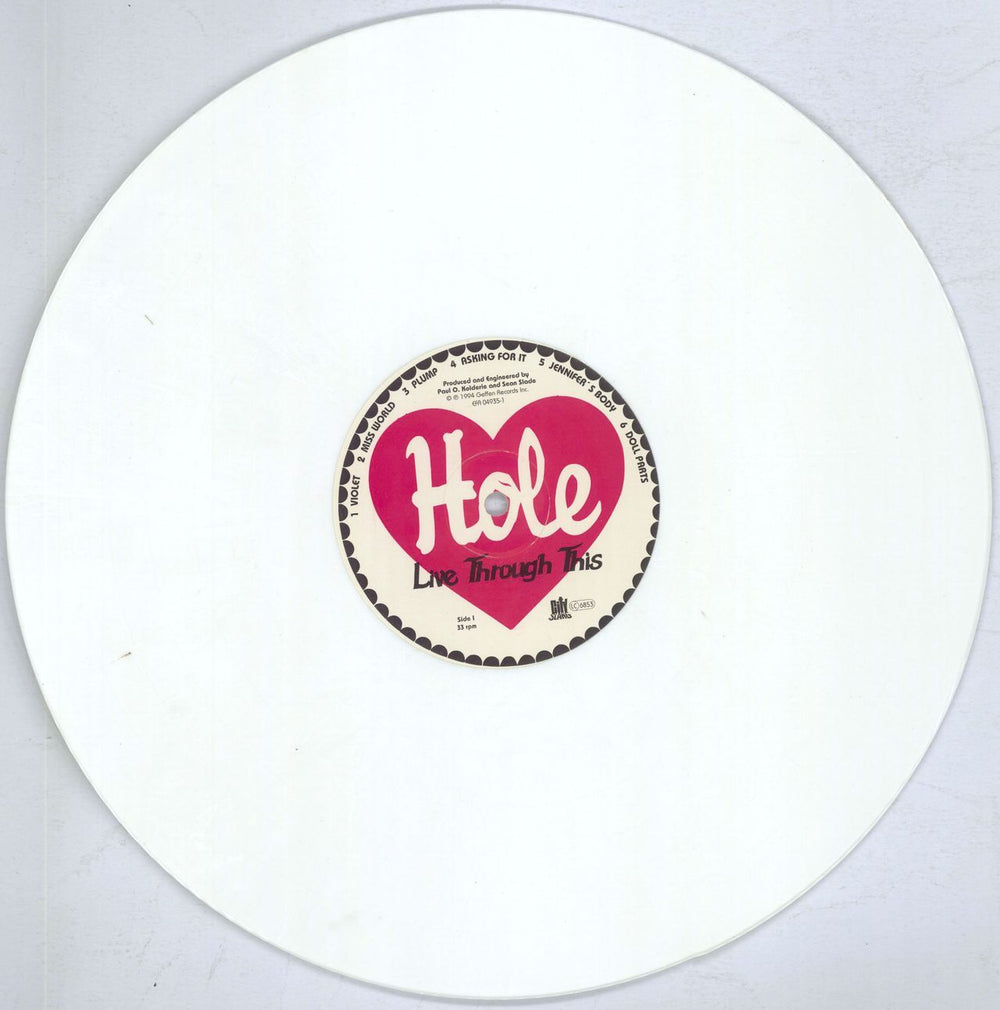 Hole Live Through This - White Vinyl - Autographed German vinyl LP album (LP record) HLELPLI855536