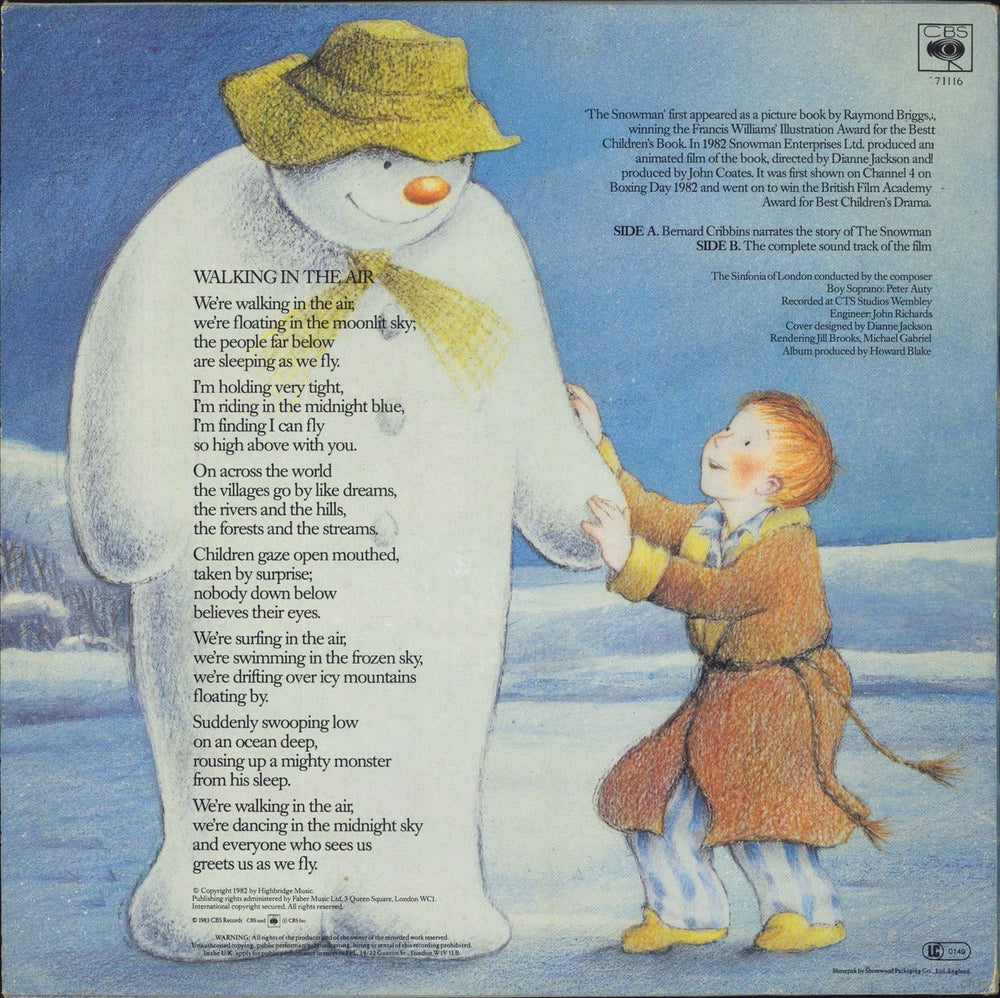 Howard Blake The Snowman UK vinyl LP album (LP record)