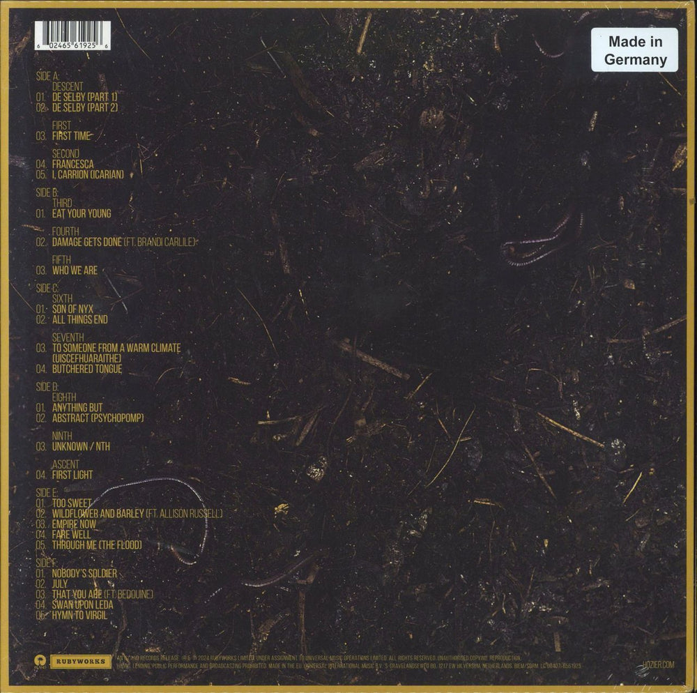 Hozier Unreal Unearth Unending Companion Edition - Raw Ochre Vinyl - Sealed UK 2-LP vinyl record set (Double LP Album) 602465619256