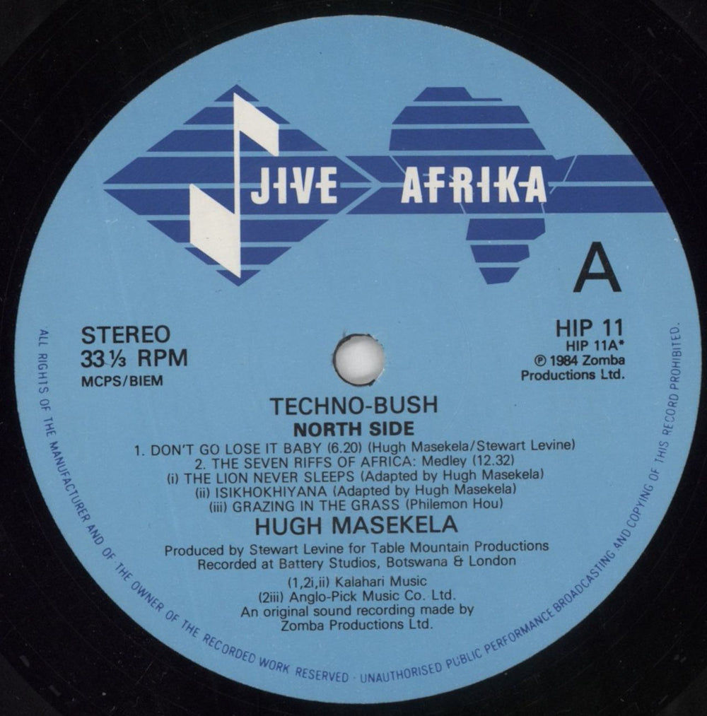 Hugh Masekela Techno-Bush UK vinyl LP album (LP record) HAXLPTE504209