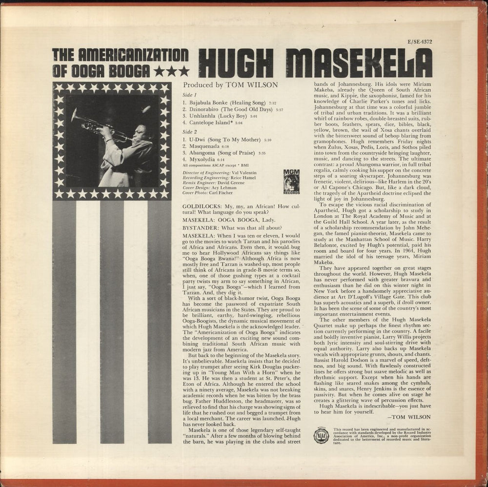 Hugh Masekela The Americanization of Ooga Booga - Yellow Promo Label US Promo vinyl LP album (LP record)