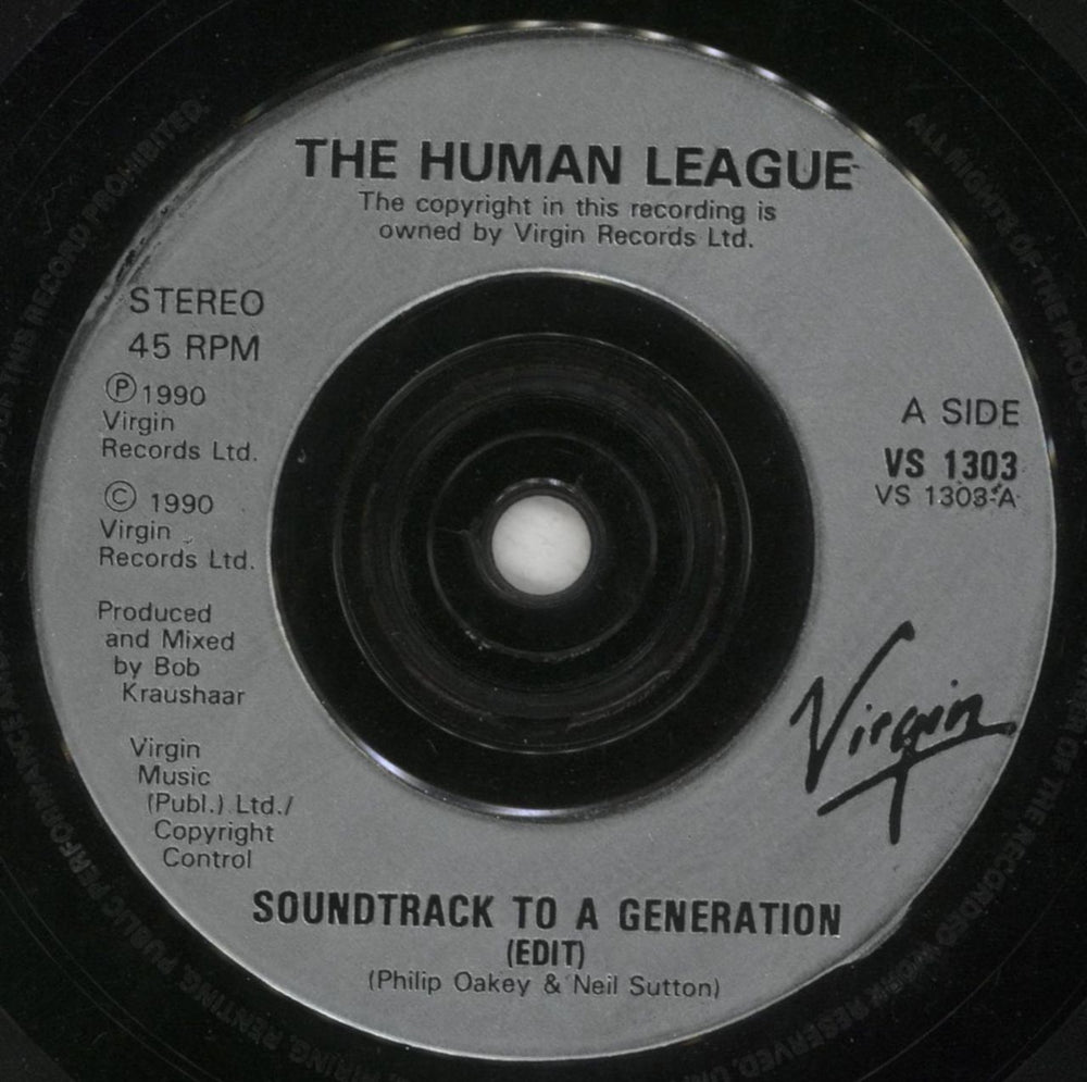 Human League Soundtrack To A Generation UK 7" vinyl single (7 inch record / 45) HUM07SO195639