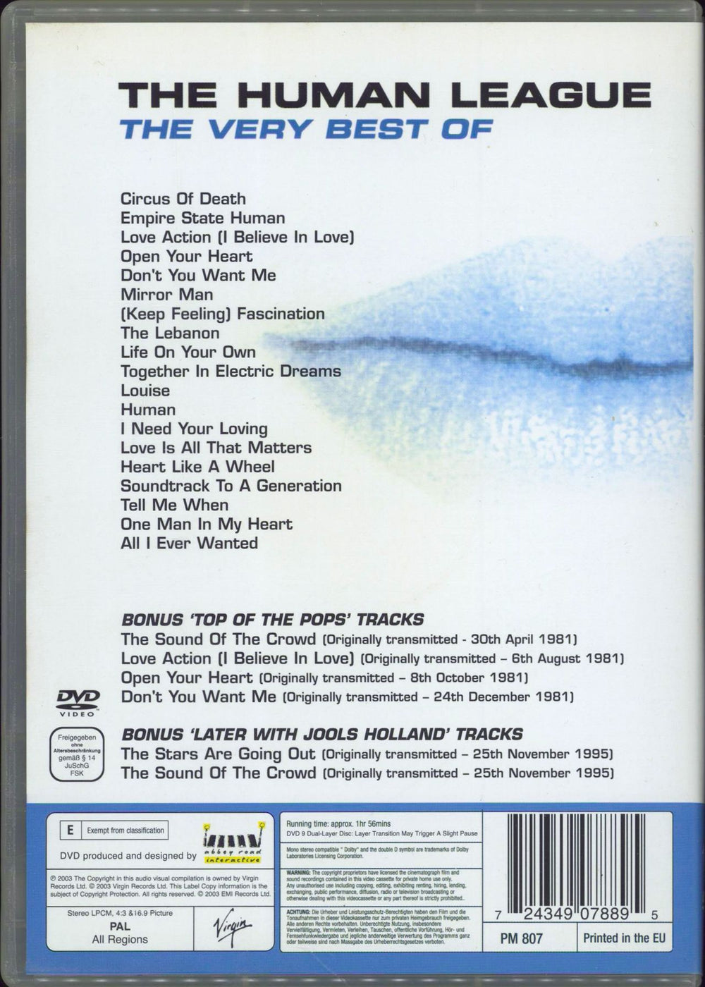 Human League The Very Best Of UK DVD 724349078895