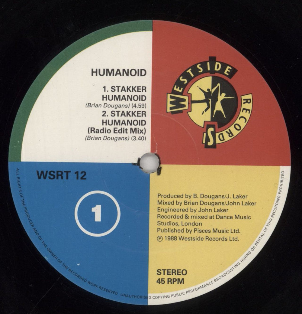 Humanoid Stakker Humanoid + p/s UK 12" vinyl single (12 inch record / Maxi-single) HM012ST192881