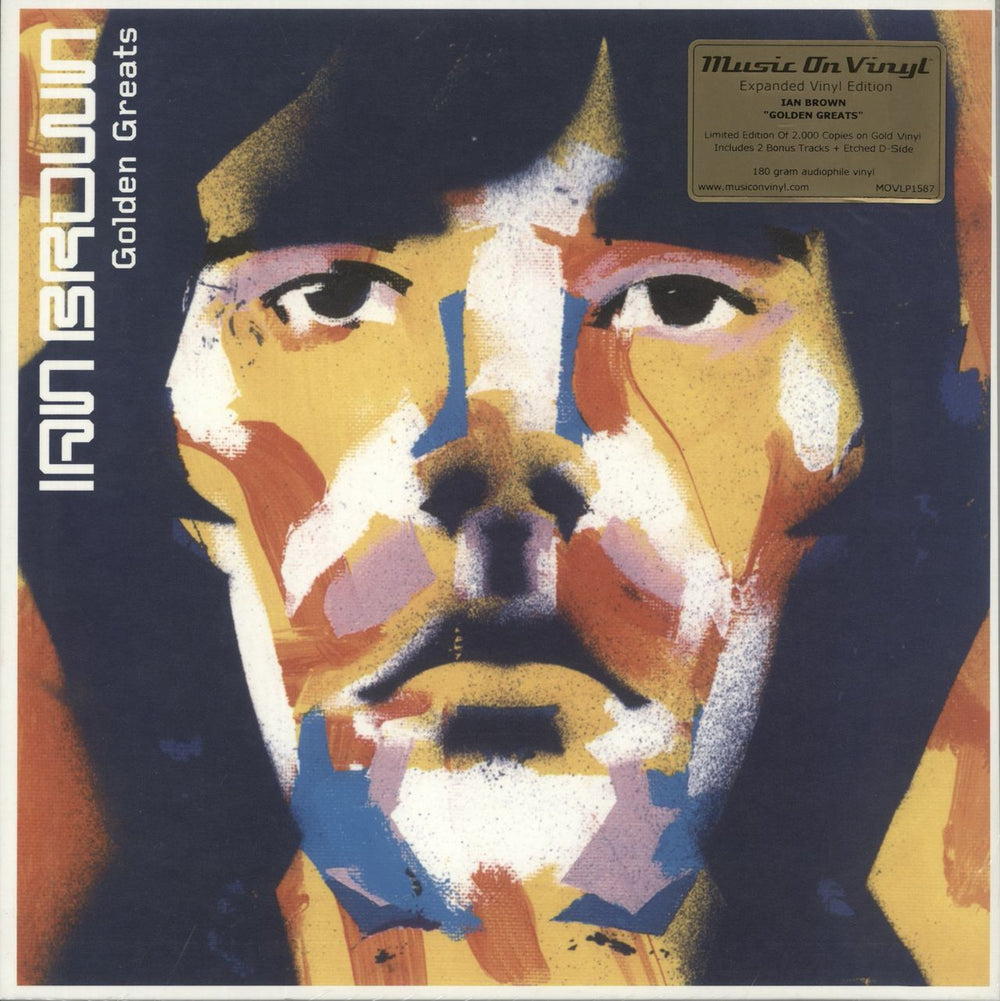 Ian Brown Golden Greats - 180gm Gold Vinyl + Numbered Sleeve UK 2-LP vinyl record set (Double LP Album) MOVLP1587