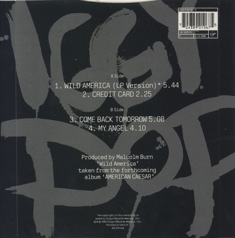 Iggy Pop Wild America UK 7" vinyl single (7 inch record / 45) 724389210675