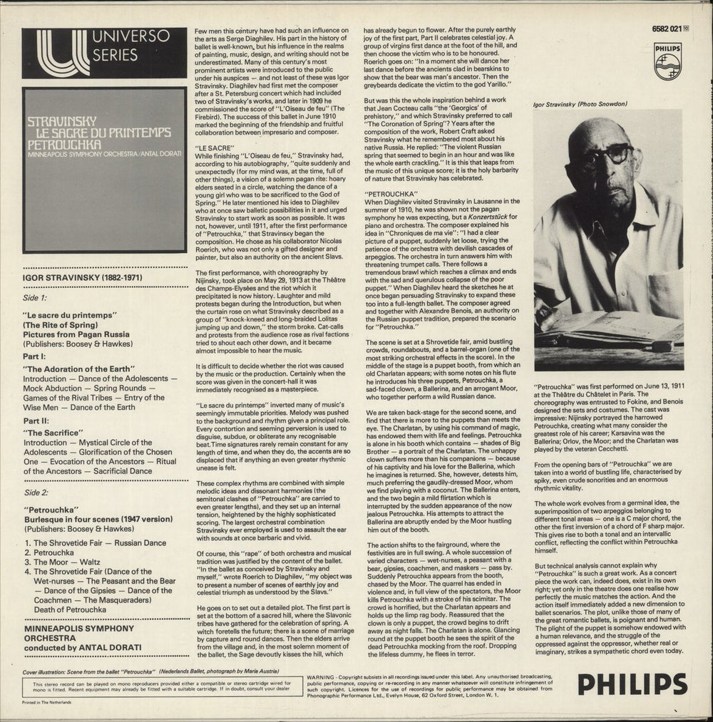 Igor Stravinsky Le Sacre Du Printemps • Petrouchka UK vinyl LP album (LP record) '1985
