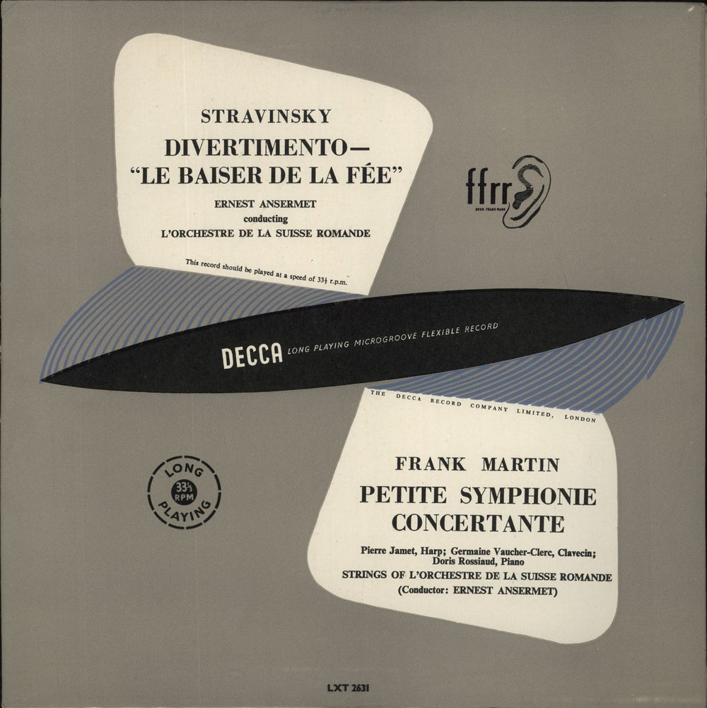 Igor Stravinsky Stravinsky: Divertimento - "Le Baiser De La Fée" / Petite Symphonie Concertante UK vinyl LP album (LP record) LXT2631