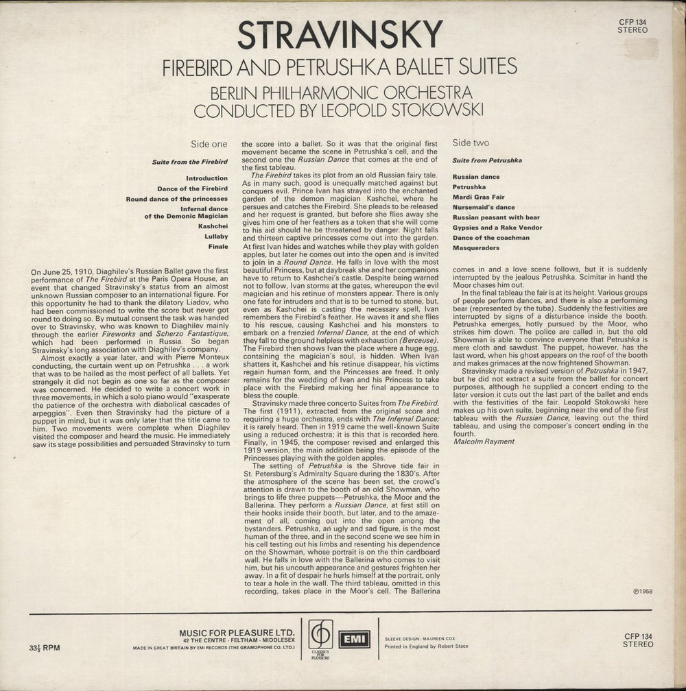 Igor Stravinsky Stravinsky: Firebird & Petrushka Ballet Suites UK vinyl LP album (LP record)
