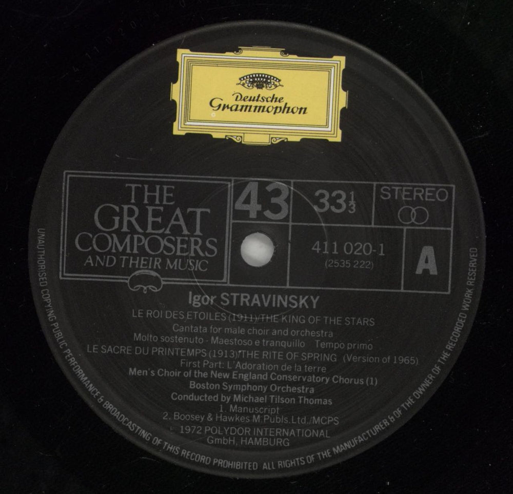 Igor Stravinsky The Rite Of Spring / The King Of The Stars UK vinyl LP album (LP record) S0ULPTH876063