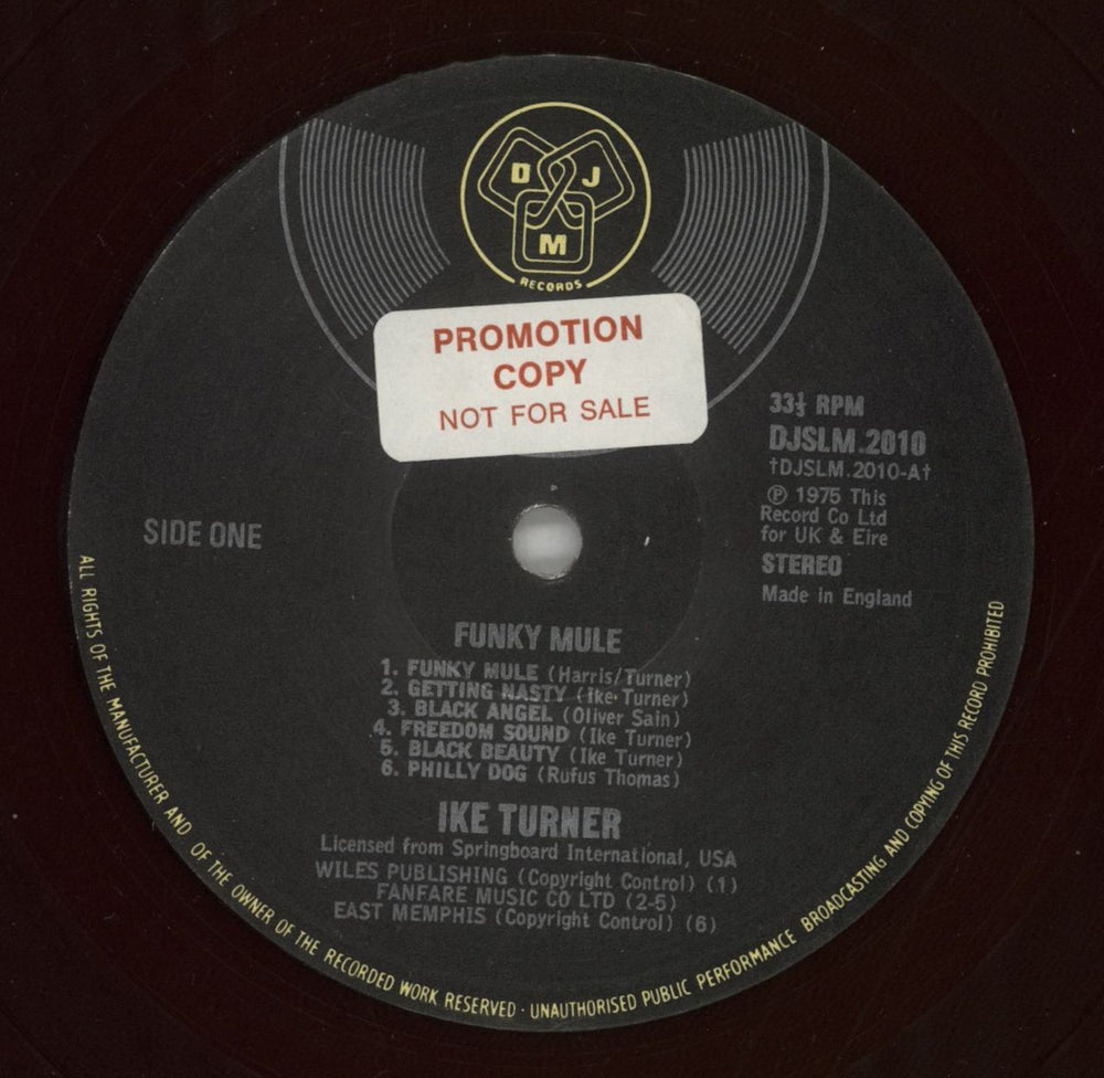 Ike Turner Funky Mule UK Promo vinyl LP album (LP record) I-KLPFU863842