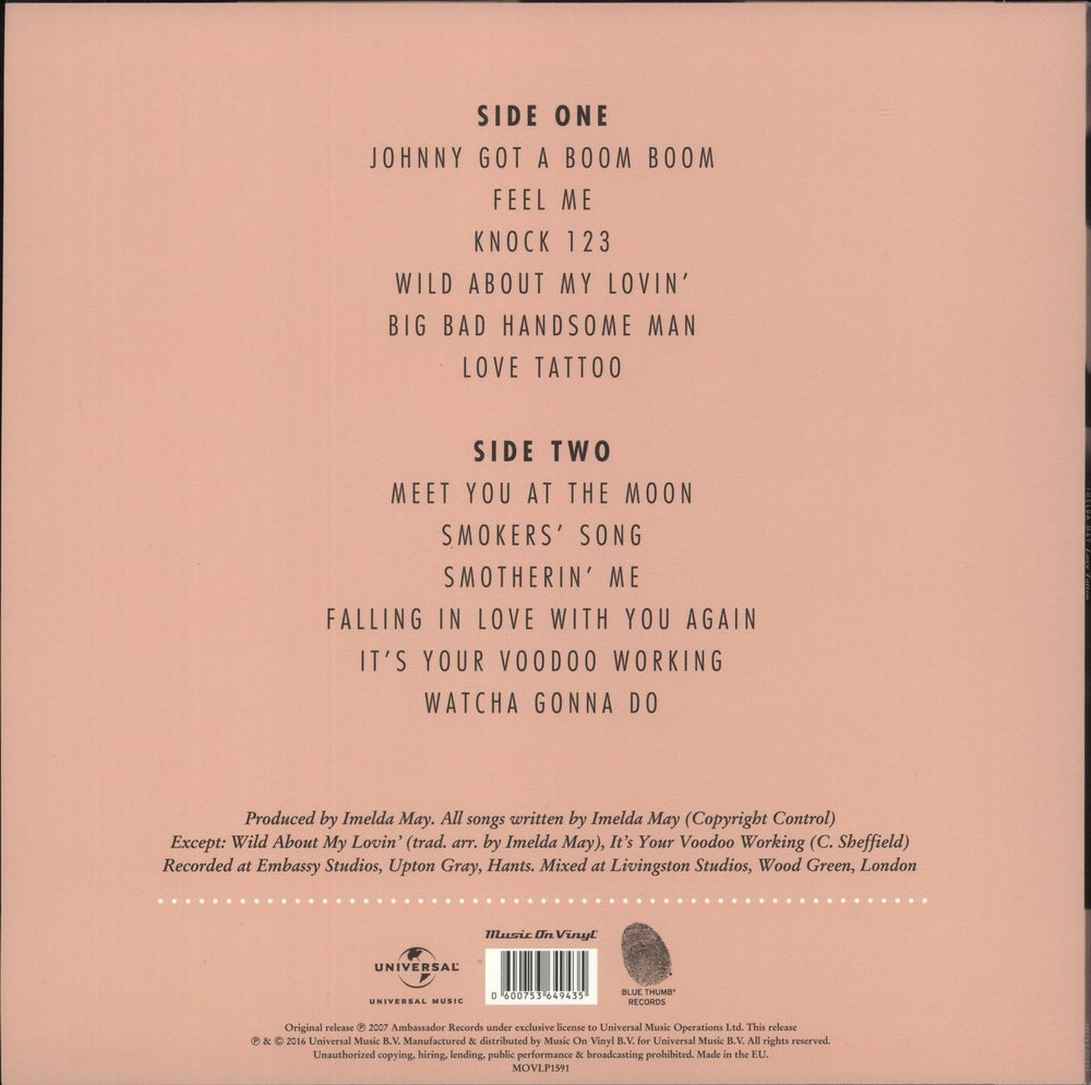 Imelda May Love Tattoo - 180 Gram Vinyl UK vinyl LP album (LP record) 600753649435