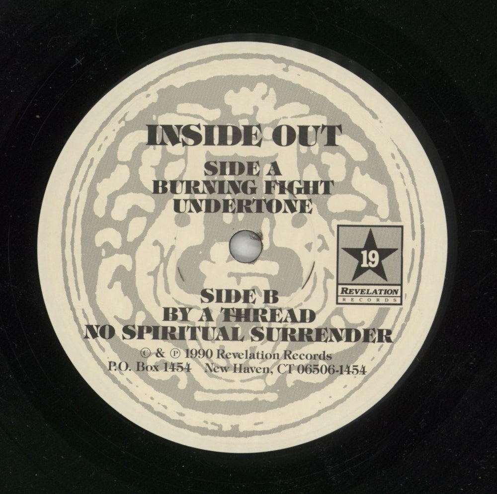 Inside Out No Spiritual Surrender - Black Vinyl US 7" vinyl single (7 inch record / 45) IP307NO630118