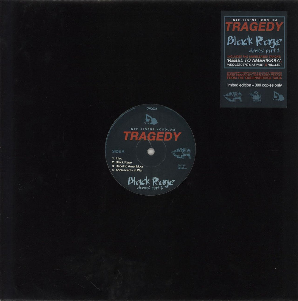Intelligent Hoodlum Tragedy - Black Rage Demos Part 2 - Green Translucent Vinyl + Press Release UK vinyl LP album (LP record) DWG023