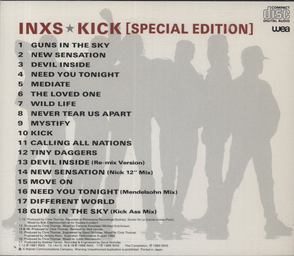 Inxs Kick Special Edition Japanese CD album (CDLP)