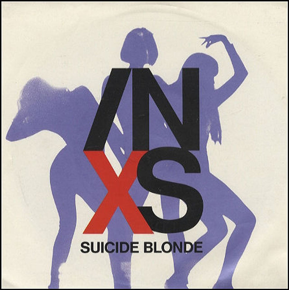 Inxs Suicide Blonde - Paper label & sleeve UK 7" vinyl single (7 inch record / 45) INXS14