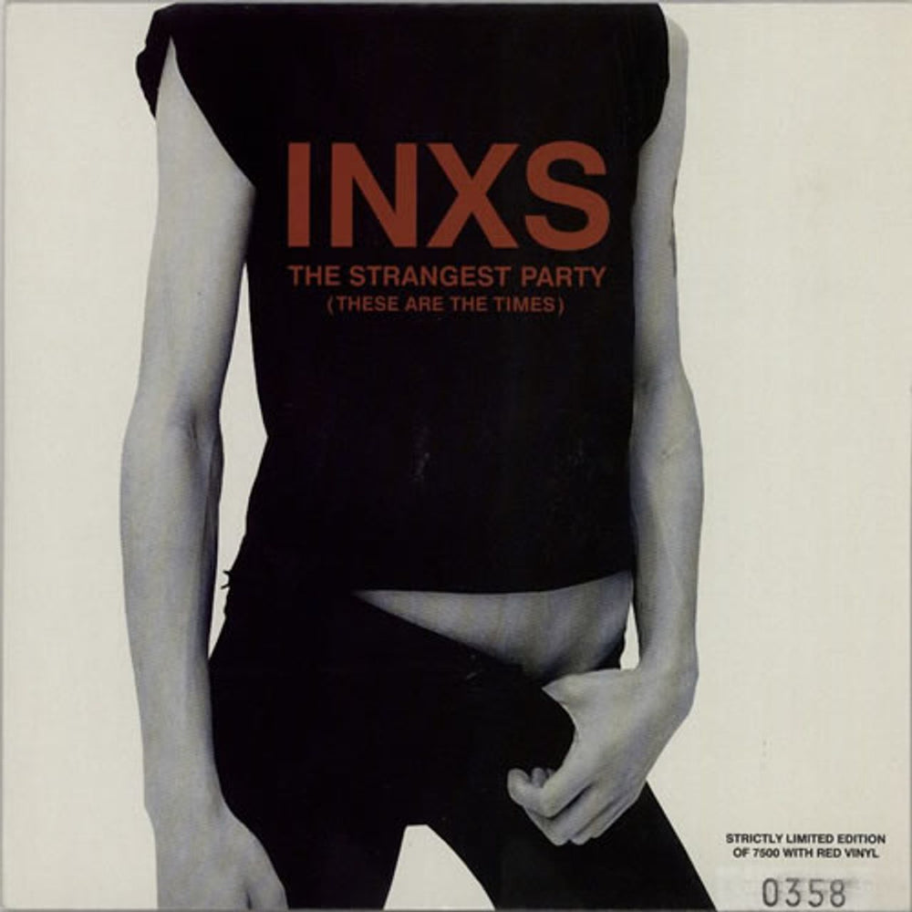 Inxs The Strangest Party - Red Vinyl UK 7" vinyl single (7 inch record / 45) INXS27