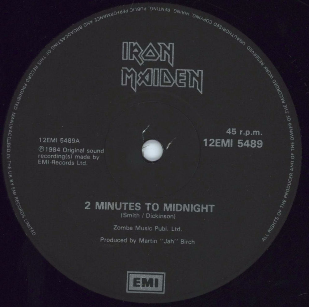 Iron Maiden 2 Minutes To Midnight - EX UK 12" vinyl single (12 inch record / Maxi-single) IRO12MI600203