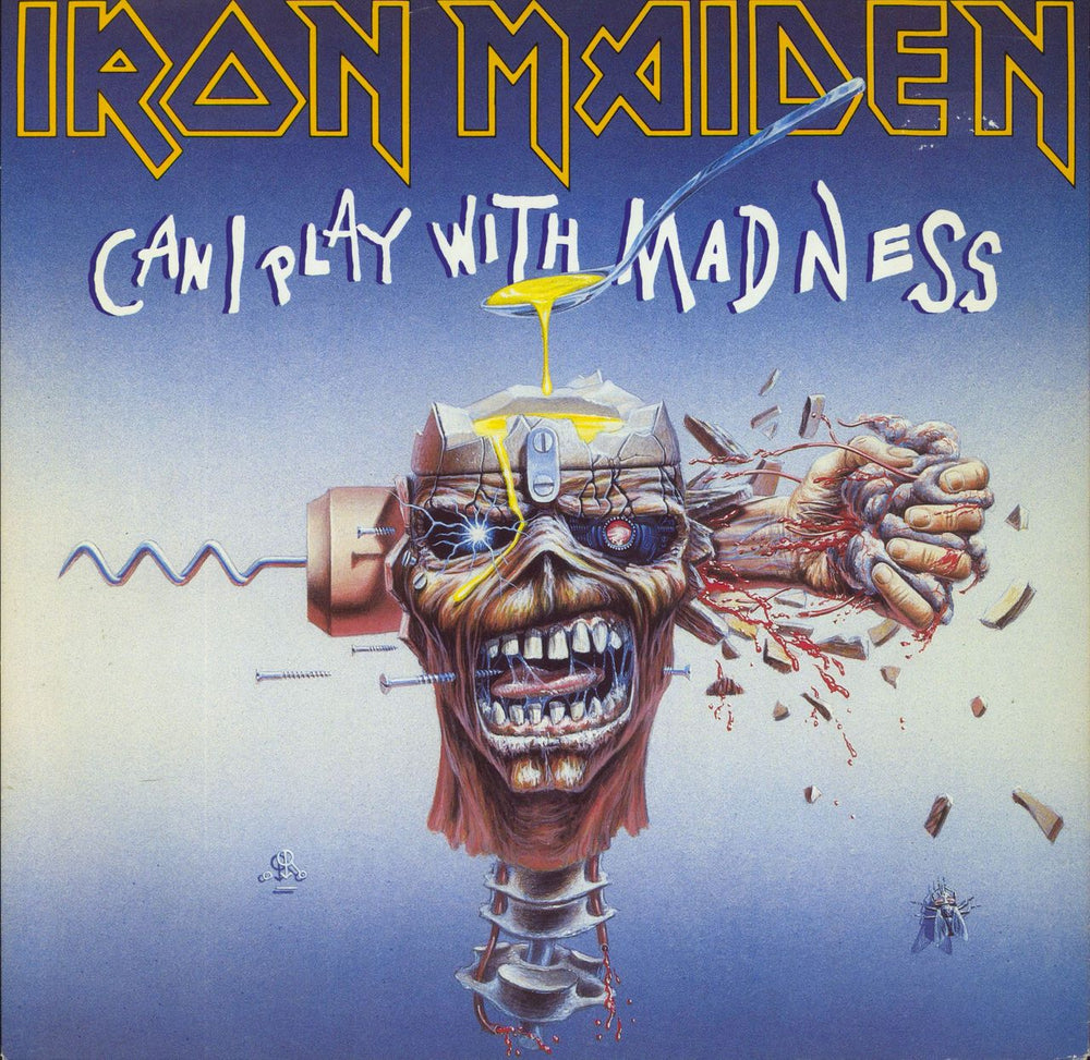 Iron Maiden Can I Play With Madness - Black & Silver label - EX UK 12" vinyl single (12 inch record / Maxi-single) 12EM49