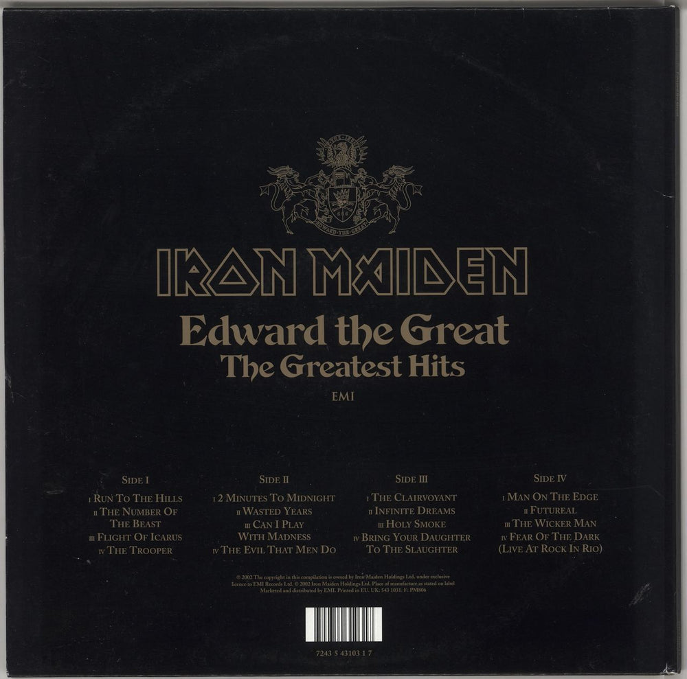 Iron Maiden Edward The Great + Poster UK picture disc LP (vinyl picture disc album) 724354310317