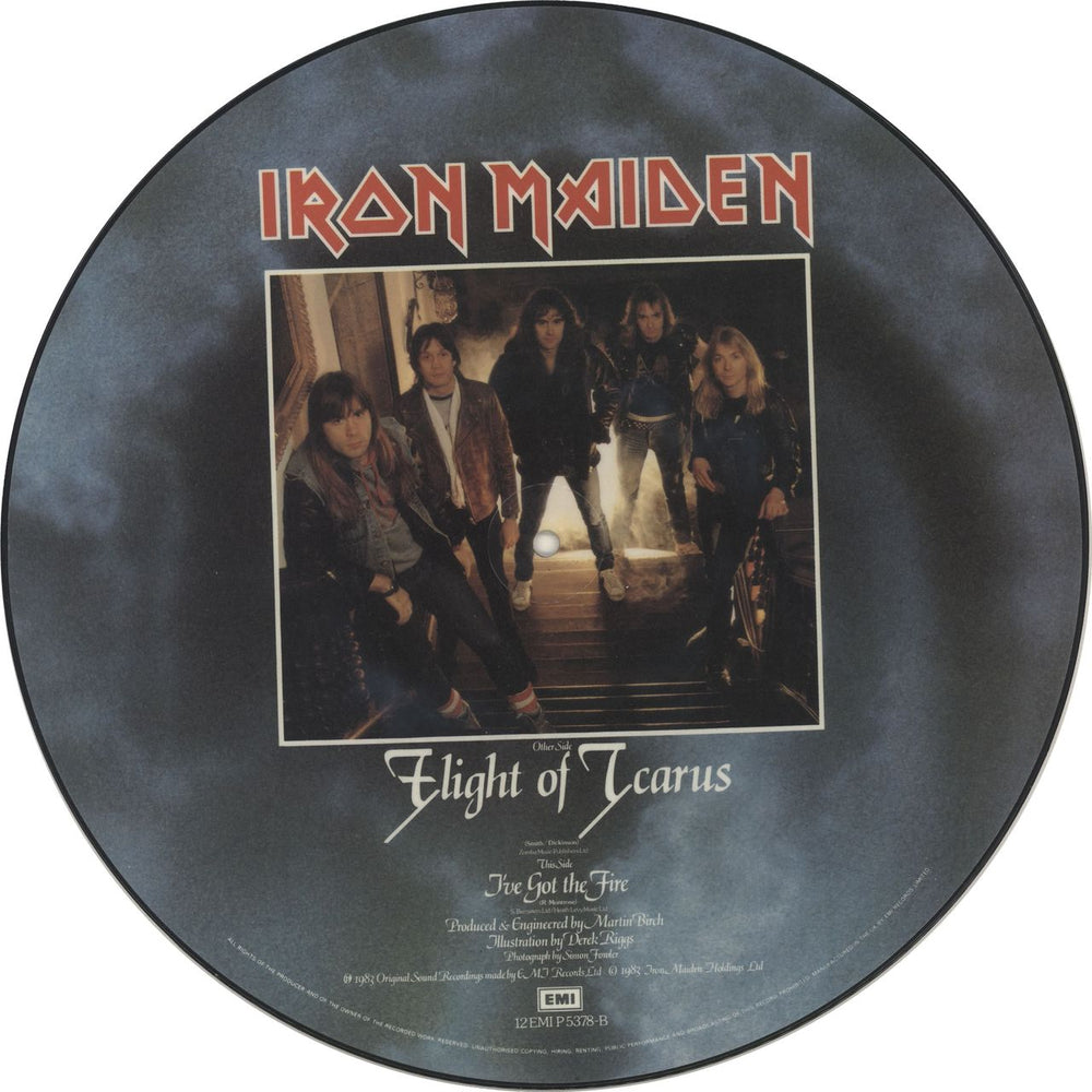 Iron Maiden Flight Of Icarus - EX UK 12" vinyl picture disc (12 inch picture record) IRO2PFL00375