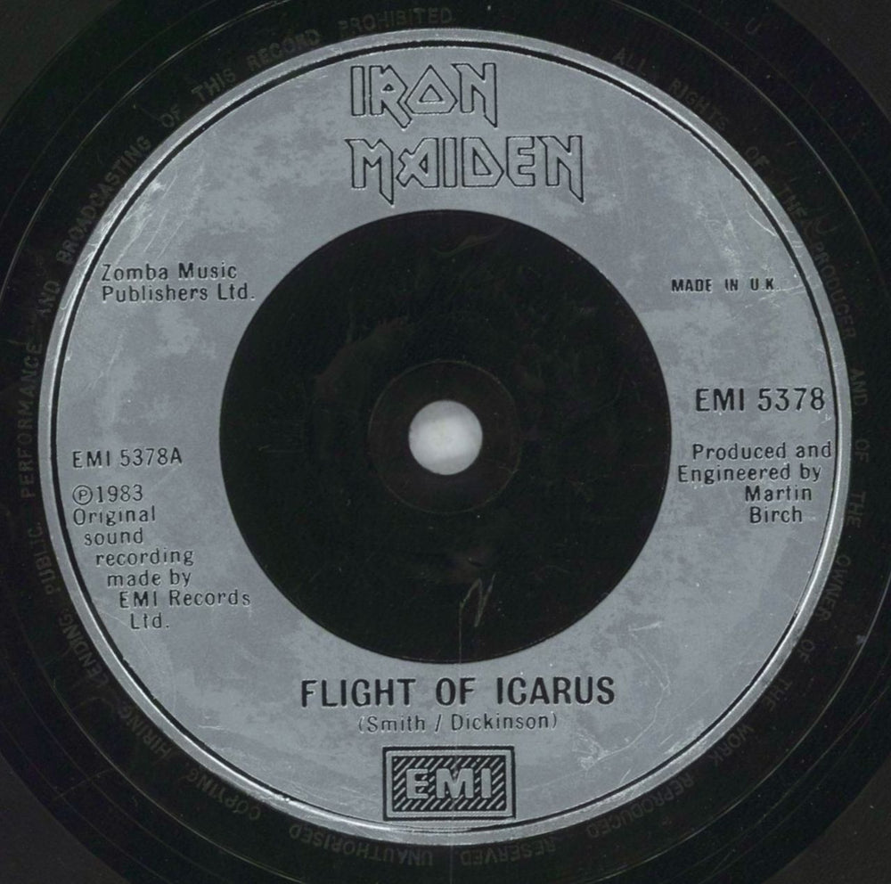 Iron Maiden Flight Of Icarus - Inj - EX UK 7" vinyl single (7 inch record / 45) IRO07FL588228