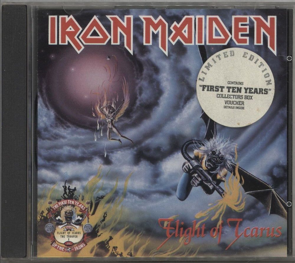 Iron Maiden Flight Of Icarus - Stickered + Voucher UK CD single (CD5 / 5") CDIRN5