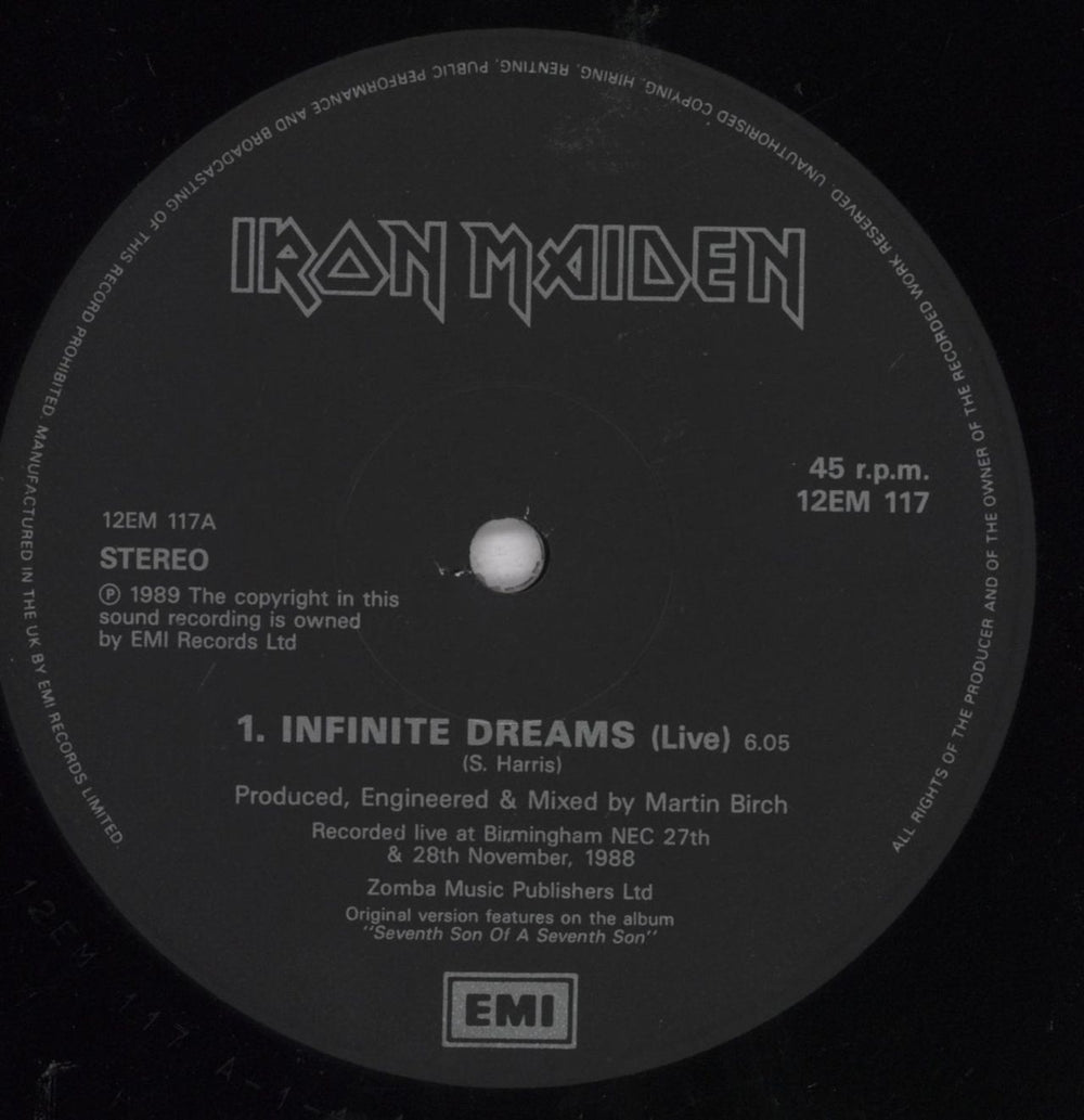 Iron Maiden Infinite Dreams UK 12" vinyl single (12 inch record / Maxi-single) IRO12IN114480