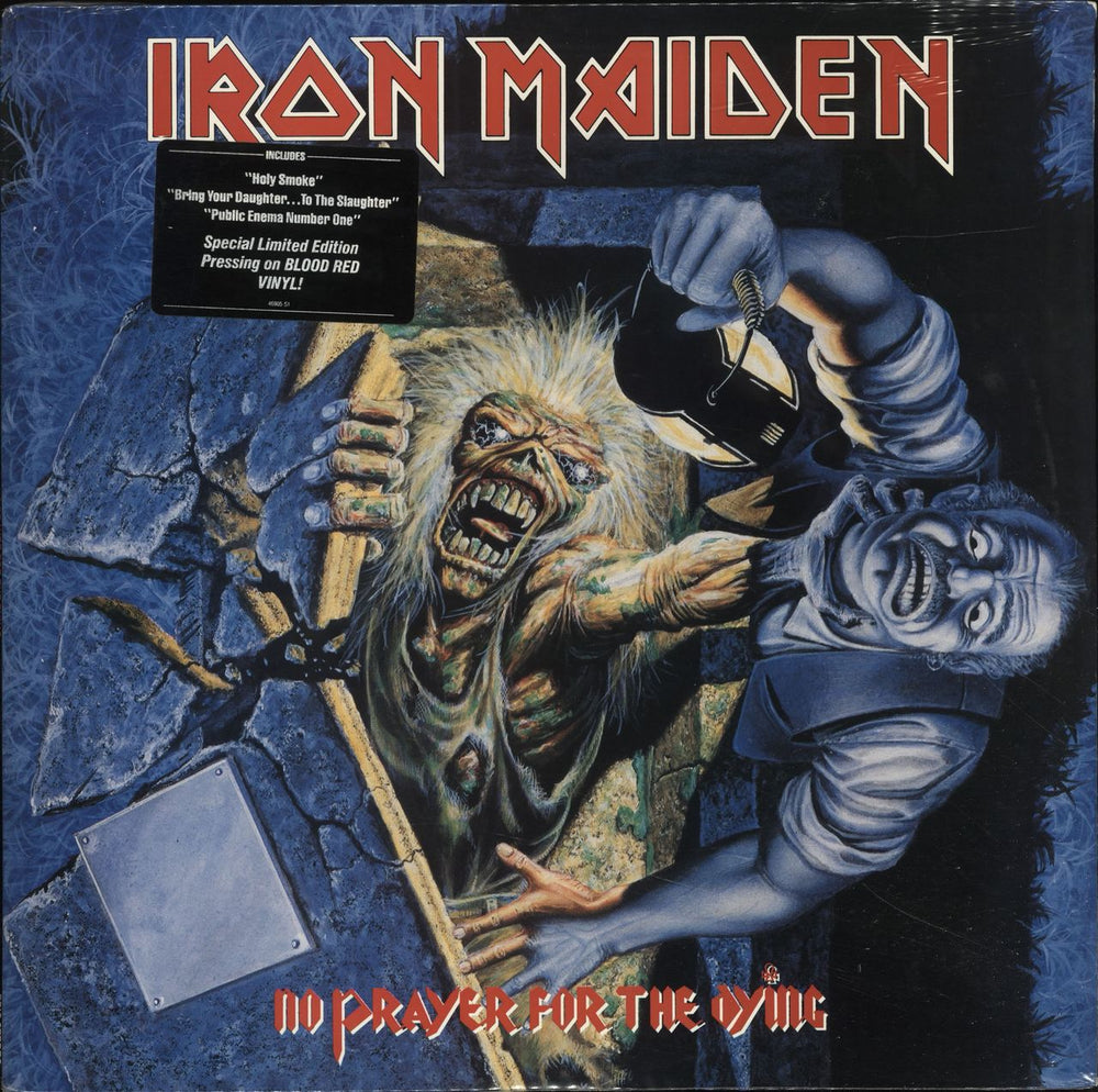 Iron Maiden No Prayer For The Dying - Blood Red Vinyl - Sealed US vinyl LP album (LP record) E46905