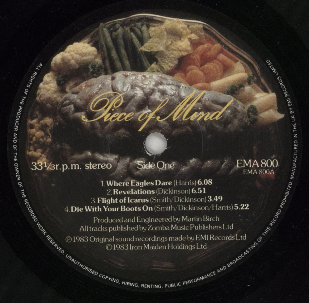 Iron Maiden Piece Of Mind - 1st + Insert - EX UK Vinyl LP