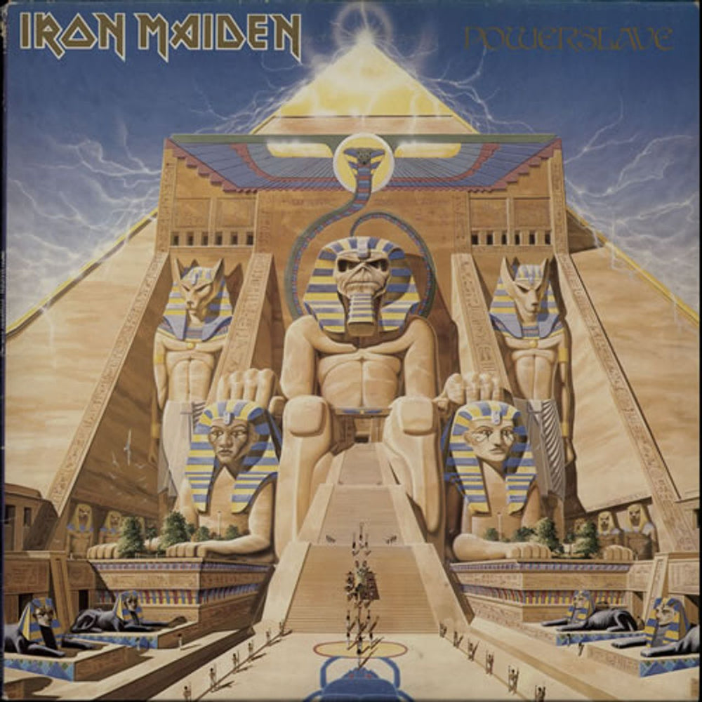 Iron Maiden Powerslave - 1st - EX UK vinyl LP album (LP record) POWER1