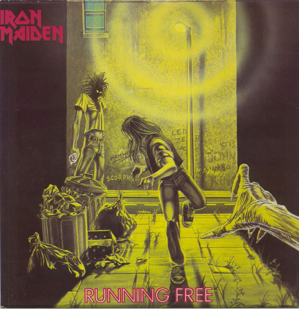 Iron Maiden Running Free - 1st - Card Sleeve - EX UK 7" vinyl single (7 inch record / 45) EMI5032