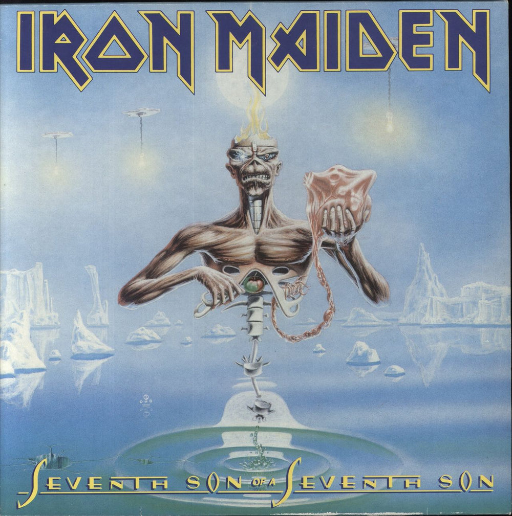 Iron Maiden Seventh Son Of A Seventh Son + Inner - EX UK vinyl LP album (LP record) EMD1006