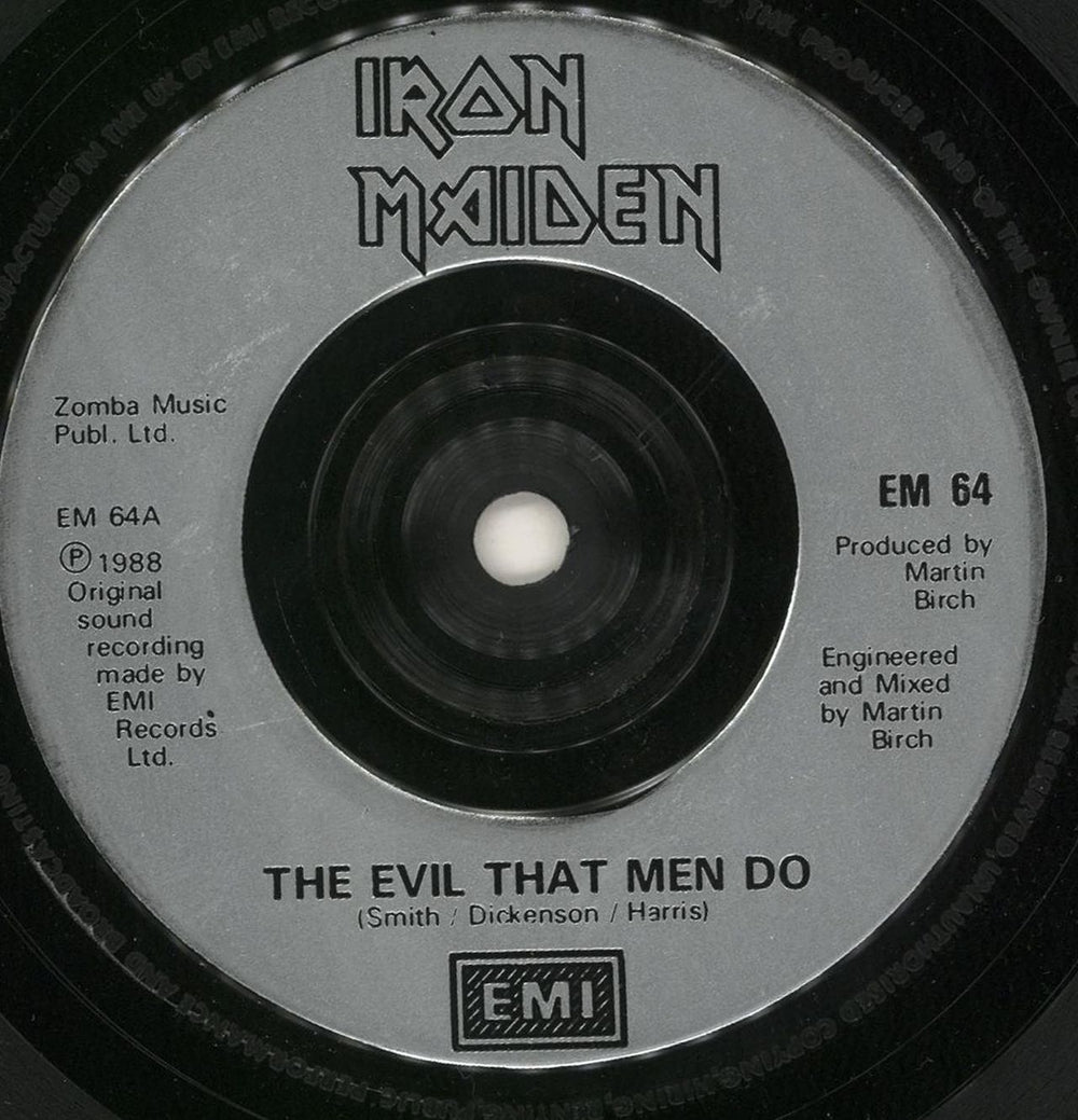 Iron Maiden The Evil That Men Do - Injection + P/S - EX UK 7" vinyl single (7 inch record / 45) IRO07TH01465