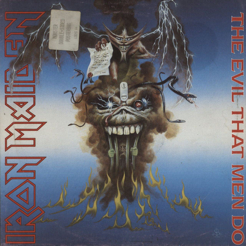 Iron Maiden The Evil That Men Do + Hype Stickered - EX UK 12" vinyl single (12 inch record / Maxi-single) 12EMS64