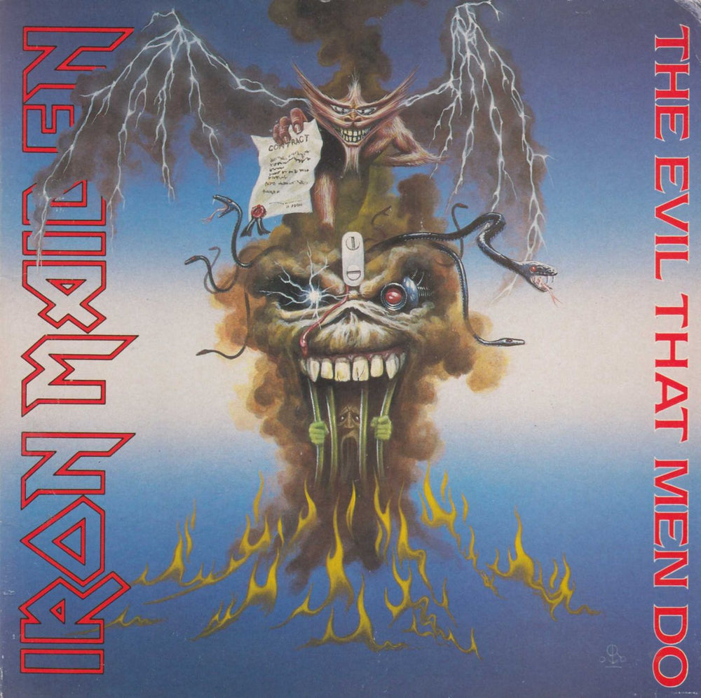 Iron Maiden The Evil That Men Do - Solid - Gatefold UK 7" vinyl single (7 inch record / 45) EMG64