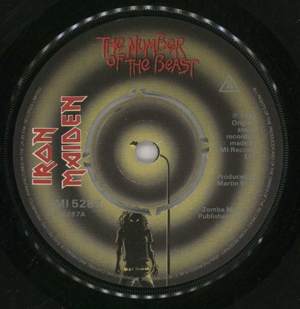 Iron Maiden The Number Of The Beast - Black + Sleeve UK 7
