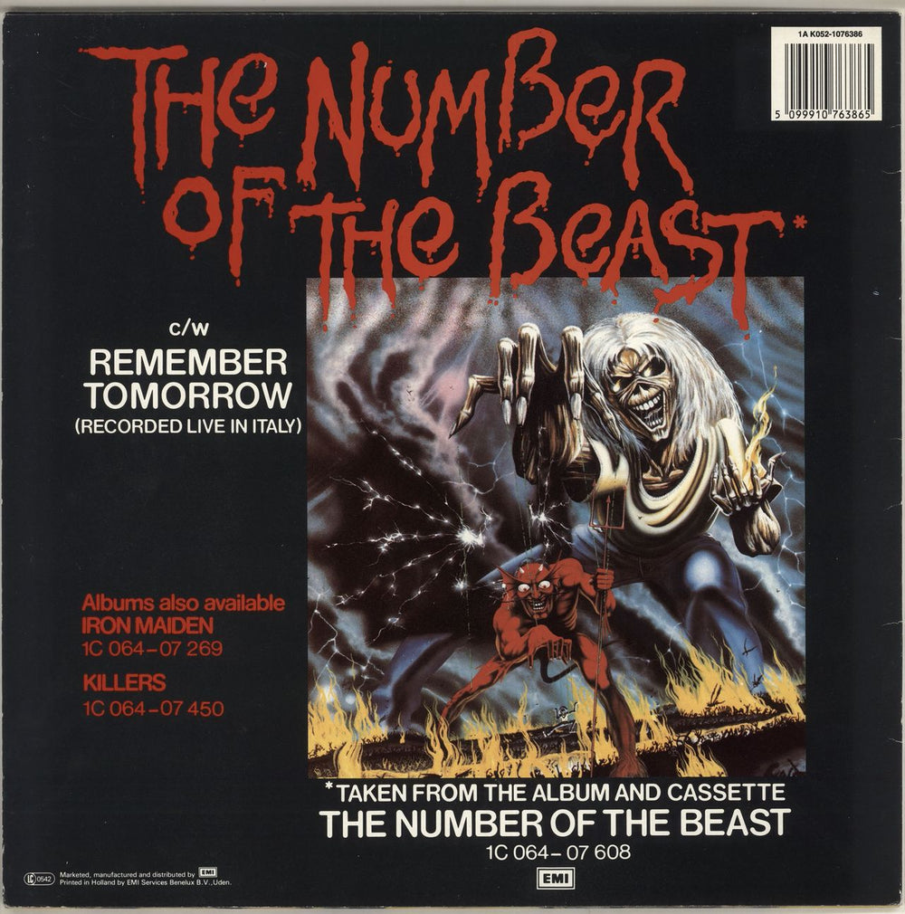 Iron Maiden The Number Of The Beast - EX Dutch 12" vinyl single (12 inch record / Maxi-single) 5099910763865